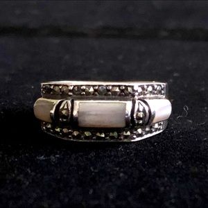 Marcasite, Mother-of-Pearl & Sterling Silver Ring